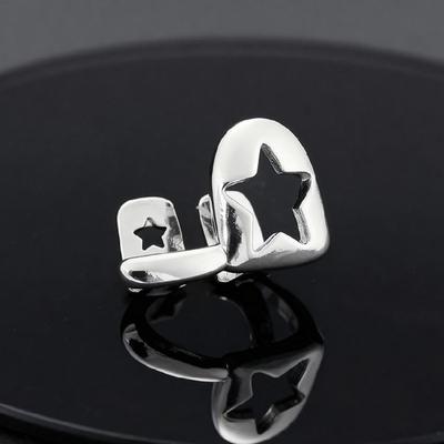 Star Shaped Copper Grillzs With Hollow Designs Trendy Dental Accessory for Cosplay Outings