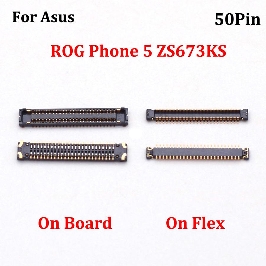 2-10Pcs For Asus I005DA 5S Pro Rog5 ROG Phone 5 ZS673KS Usb Charger Flex Inner FPC Sim Card Reader Board Holder Connector Plug