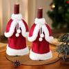 Gold Velvet Christmas Wine Bottle Set - Festive Table Decorations & Red Wine Bag