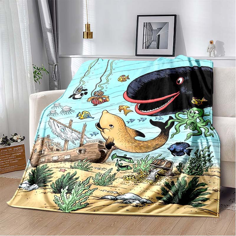 Miś Uszatek Brown Bear Red Polka Dot Overalls Soft Flannel Throw Blanket Background Warm Sofa Bed Decor Cover For Cartoon Fans