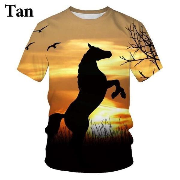 

Забавная футболка в стиле Харадзюку, мужская футболка с короткими рукавами и 3D принтом в виде животных, лошадей, повседневные уличные модные футболки, топы 6XL