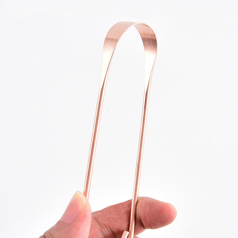 1 Pc Copper Tongue Scraper U Shaped  Cleaner Travel Handy Case Remove Breath Cleaning Coated Oral Hygiene Scrapper Tools