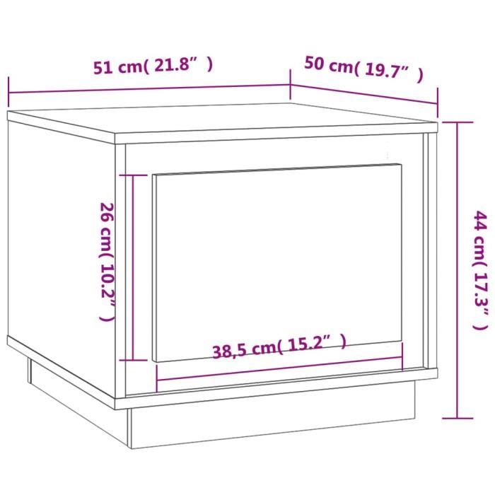 VidaXL Coffee Table Smoked Oak 51x50x44 Cm Engineered Wood 819873