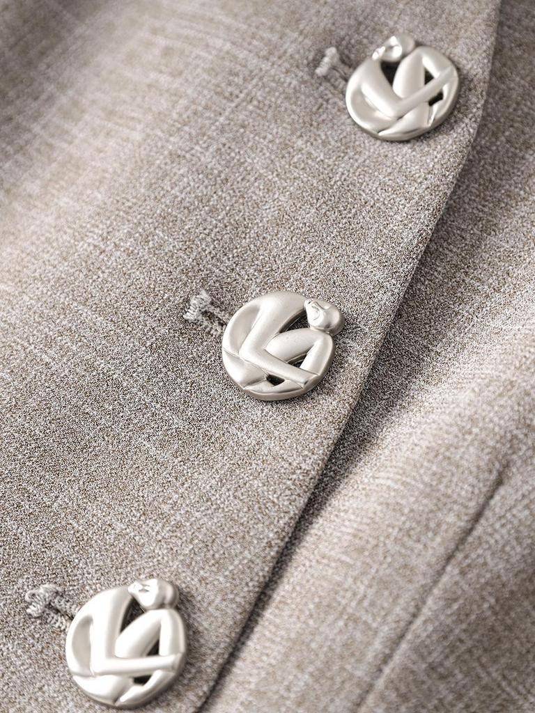 Old Money V-neck Button Vest & Fashionable Midi Skirt Two-piece Set