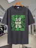 Breathable Mesh Athletic T-shirt - Moisture-Wicking Short Sleeve Tee with Tropical Leaf Print