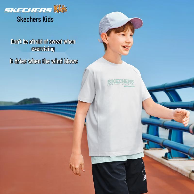 Skechers Girls  Quick-Dry Short Sleeve T-Shirt XXXL160