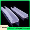 1 Meter Transparent U-Shaped Silicone Edge Banding Sealing Strip Car Door Protector Edging Guard Trim Bar For Glass, Metal