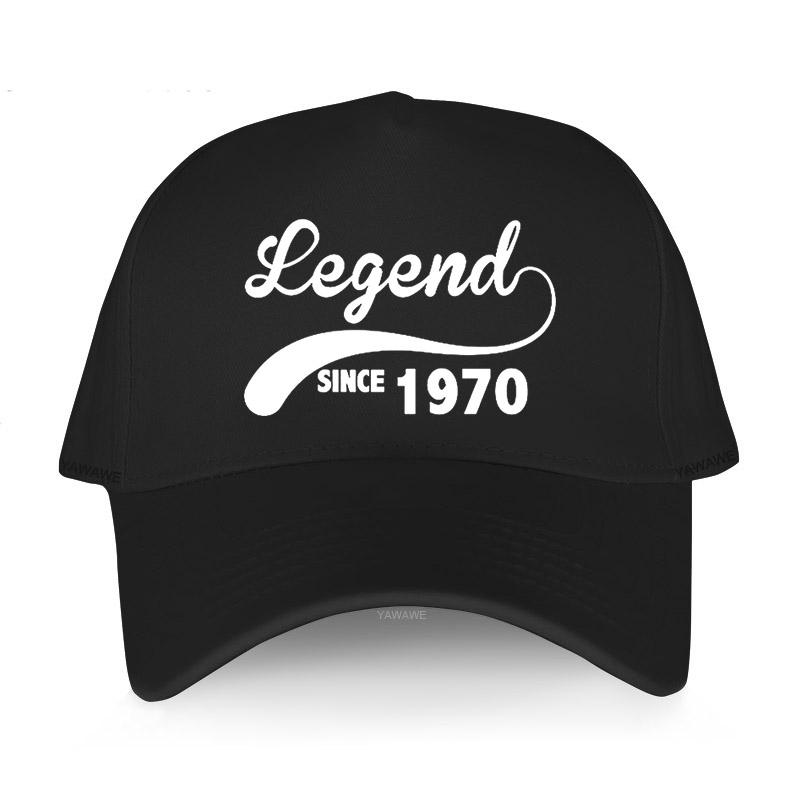 

Мужские бейсболки, высококачественная шляпа унисекс, ЛЕГЕНДА с 1970 года, подарок на день рождения, 52-й взрослый, оригинальная кепка для гольфа, женские уличные шапки