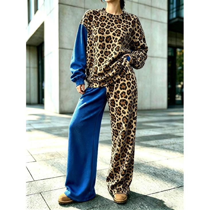 Women`s Crewneck Sweatshirt & Drawstring Straight