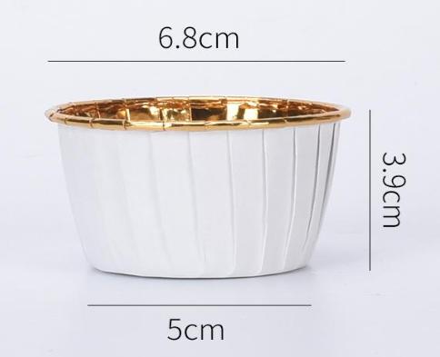 Muffin Cups White Gold 50 Pcs