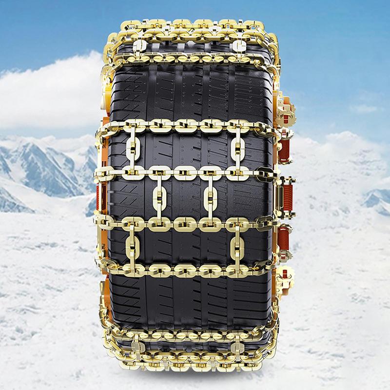 Auto-Schneeketten 6er-Set Reifenketten für Schnee und Eis Stahlreifen-Traktionskette mit starker Griffkraft für Schnee, EIS, Schlamm, Sand