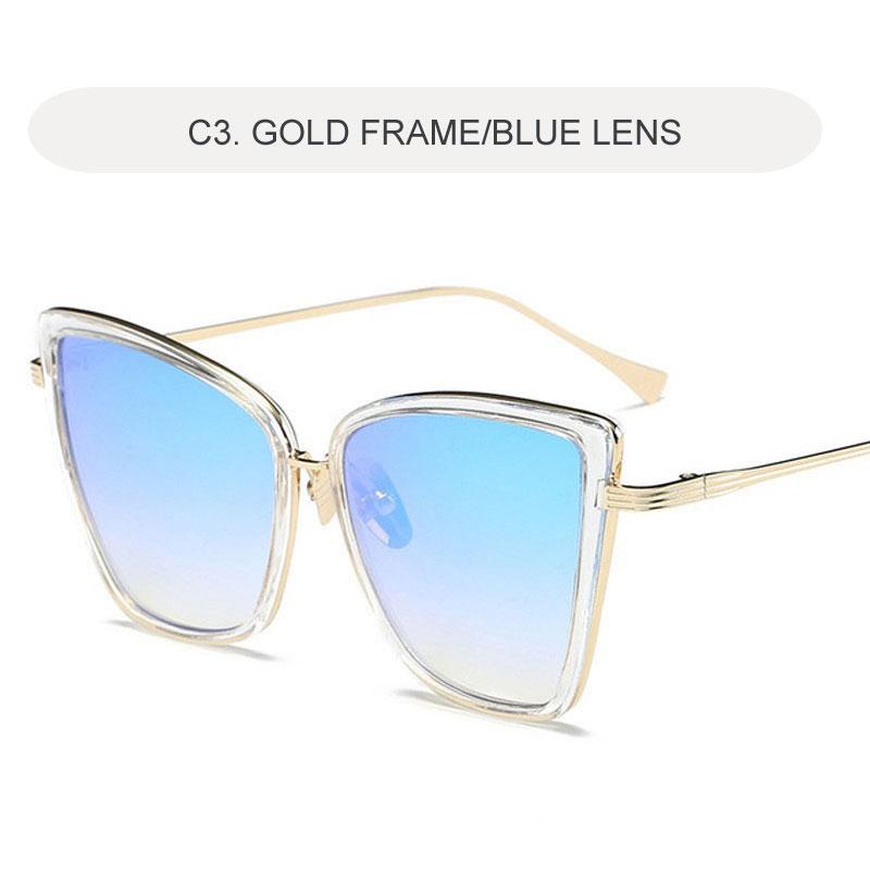 New Brand Vintage Cat Eye Sunglasses Women Retro Driving Round Metal Frame Sun Glasses For Female Mirror UV400 Eyewear