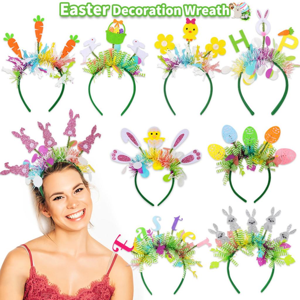 Easter Headband for Women and Girls Cute Hairbands with Easter Eggs & Rabbits, Perfect Easter Gifts for Kids
