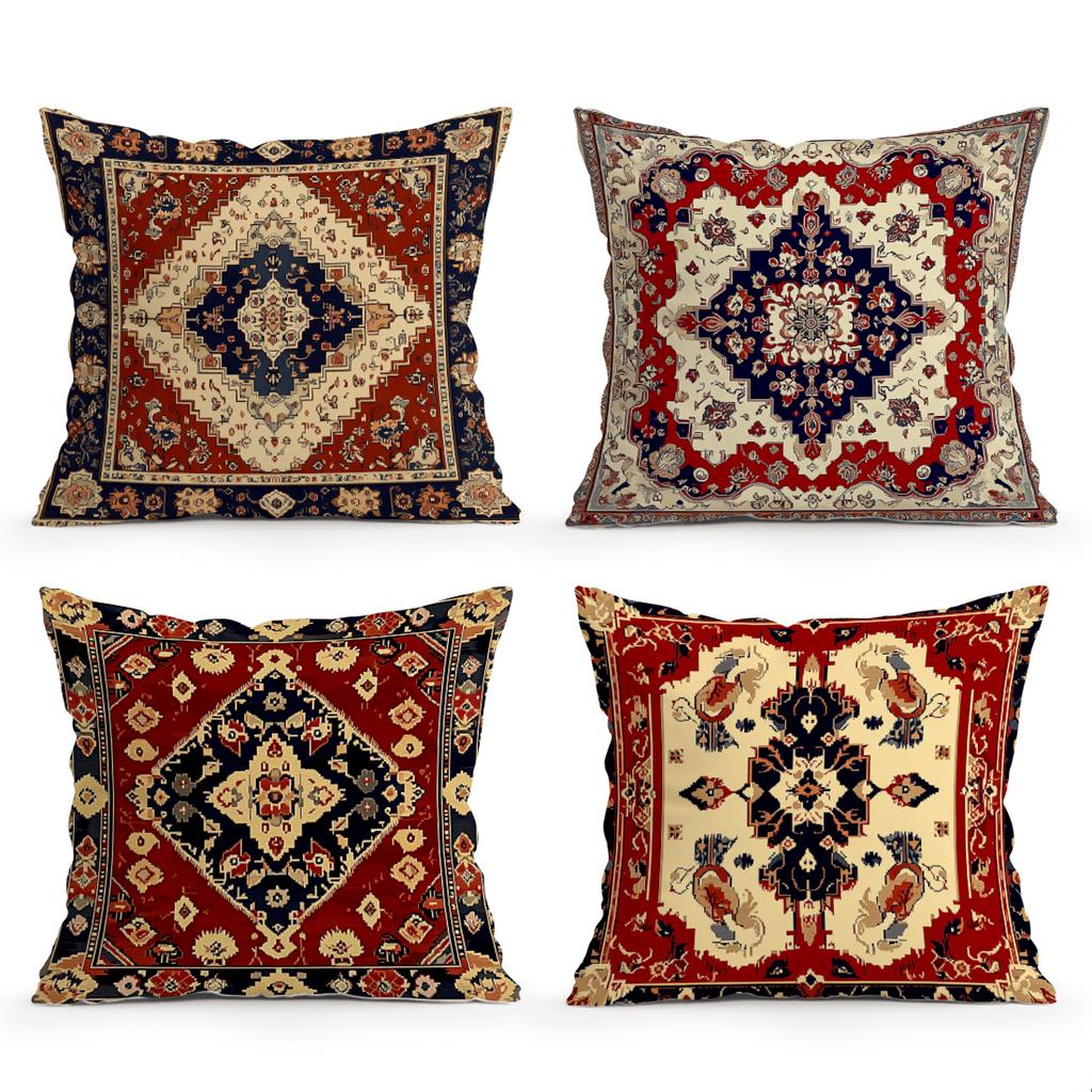 Traditional Persian Geometric Pillowcase Bedroom Sofa Cushion Cover 100% Polyester Living Room Cushion Pillowcase Home Decor