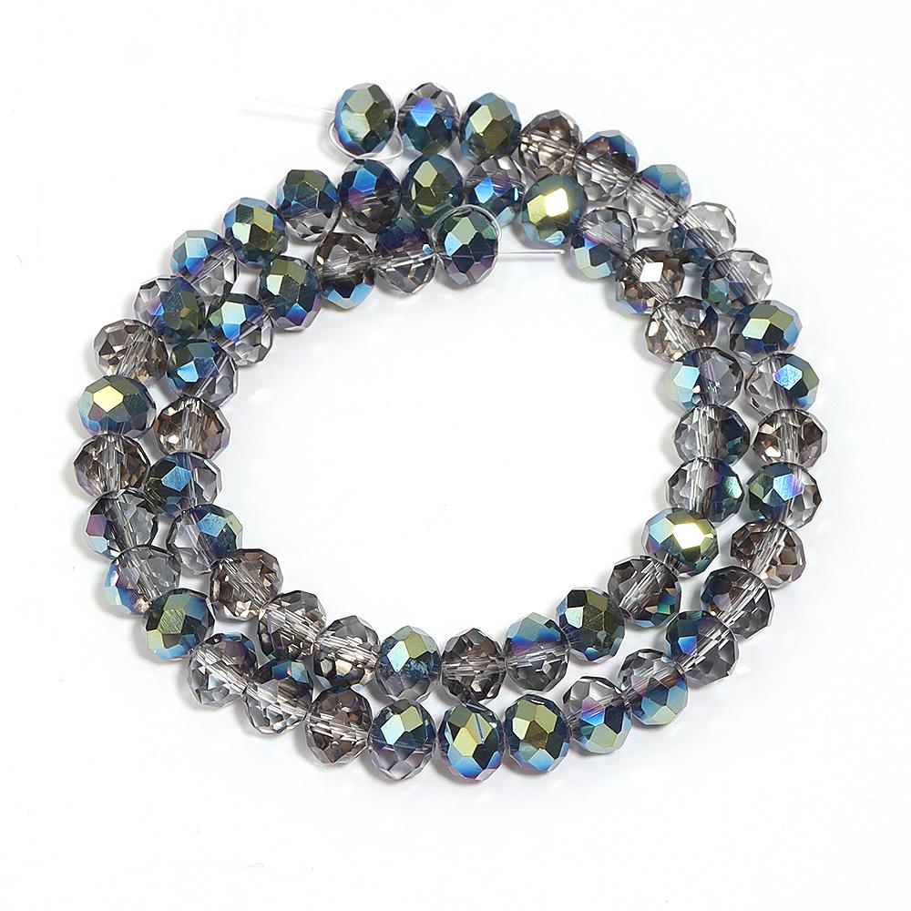 4/6/8mm Austria Rondelle Faceted Crystal Beads Blue Grey Glass Loose Beads For Jewelry Making DIY Bracelets Necklace Accessories