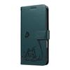 Leather Wallet Flip Case For OPPO A57S A77 A15 A15S A16 A16S A54S A17 A96 4G 5G Cat and Butterfly Embossed,Wrist Strap