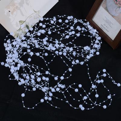 Elegant Pearl Bridal Hair Vine with Long Tassel, Beaded Hair Chain for Wedding, Boho Hair Accessory for Bride and Bridesmaid, Pr