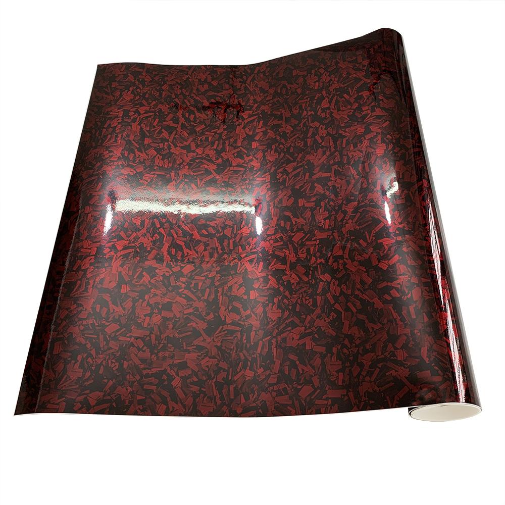 

Red Forged Carbon Fiber Vinyl Wrap Film High Car Wrap Vinyl Roll with Air Release Carbon Fiber Self Adhesive Car Accessories 10cmx150cm