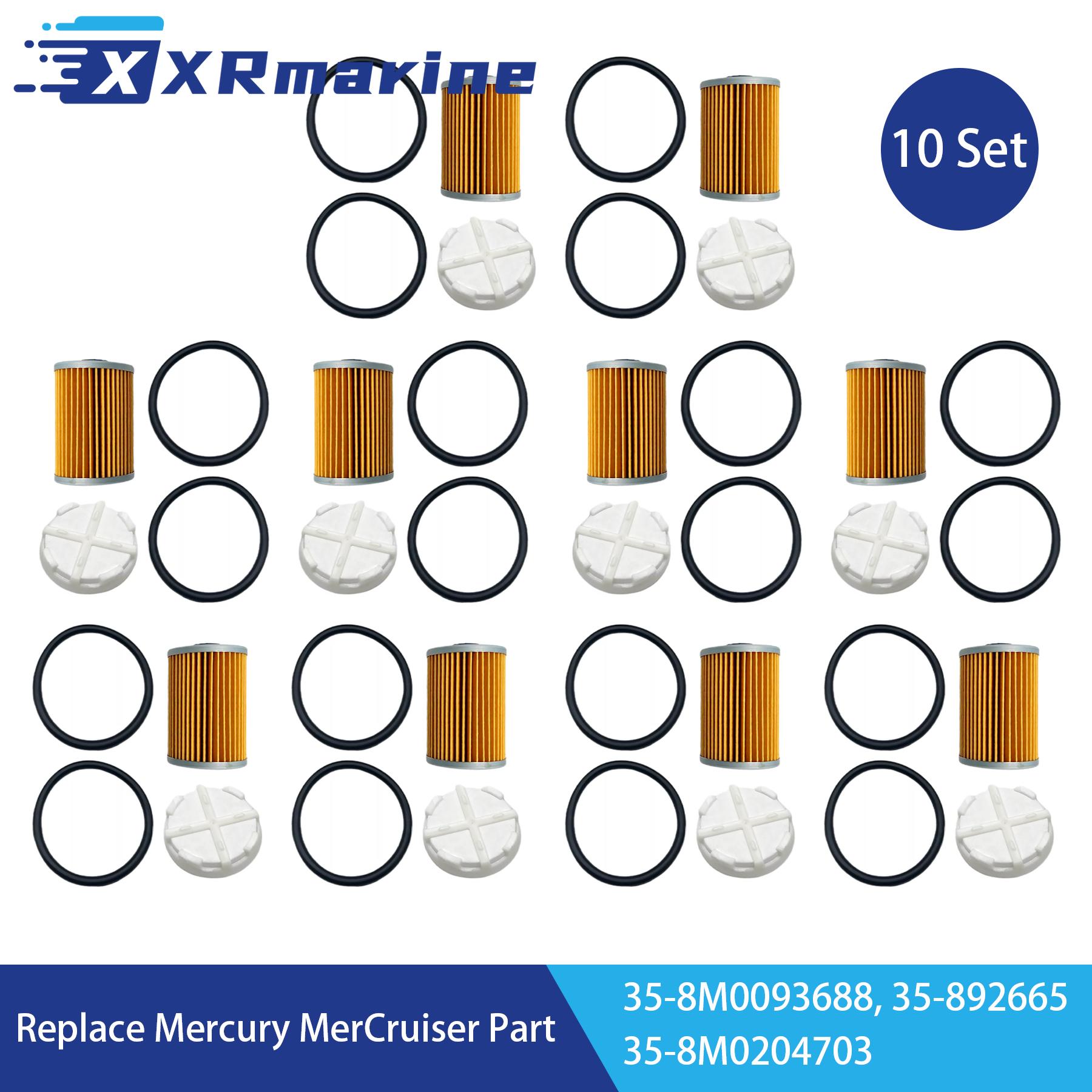 

10 Pcs 35-8M0093688 35-866171A01 Cool Fuel Filter & Disc Filter with O-rings for Mercury Mercruiser Gen 3 35-8M0204703 35-892665 35-892665 8M0093688