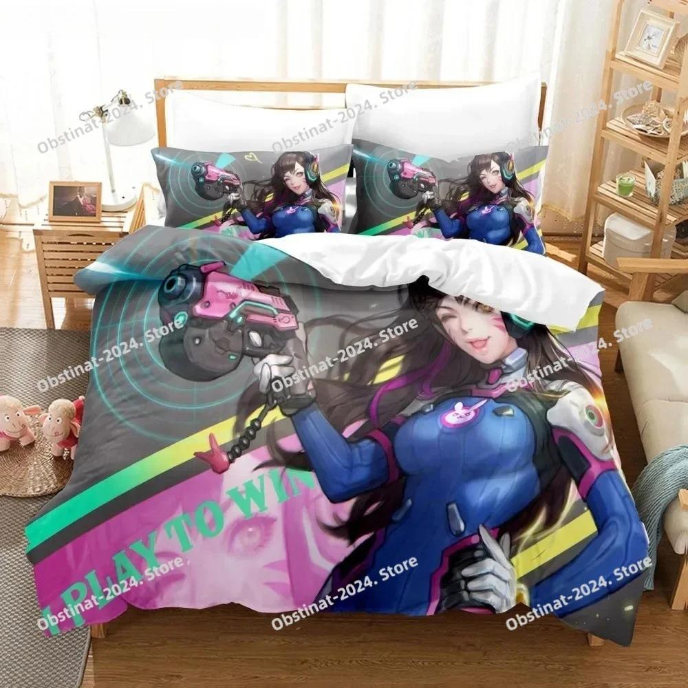 Anime Overwatch Game Bedding Set Duvet Cover Full Queen King Size Pillowcase Bed Printed Bed Set Aldult Kid Bedroom Single Twin