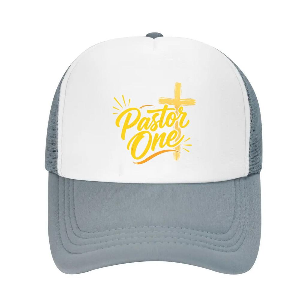 Pastor Faith Cross Lettering Design Mesh Baseball Cap Casual Hat Outdoor For Womens Unisex FeUnisex