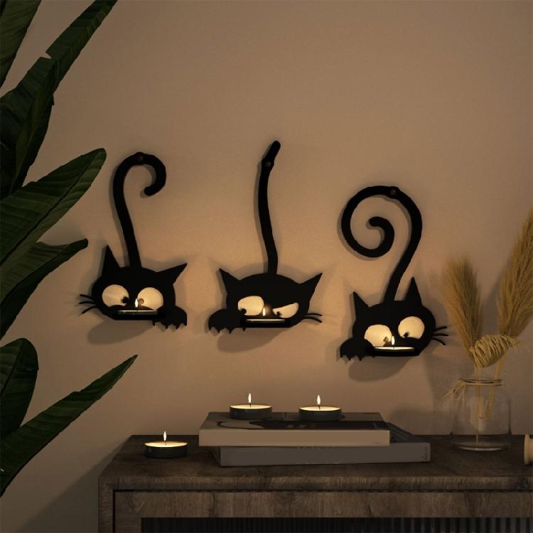 Resin Mould for Crafting Cats Shaped Candle Holder Silicone Decorative Wall Art Decoration Mould DIY Crafting Supplies