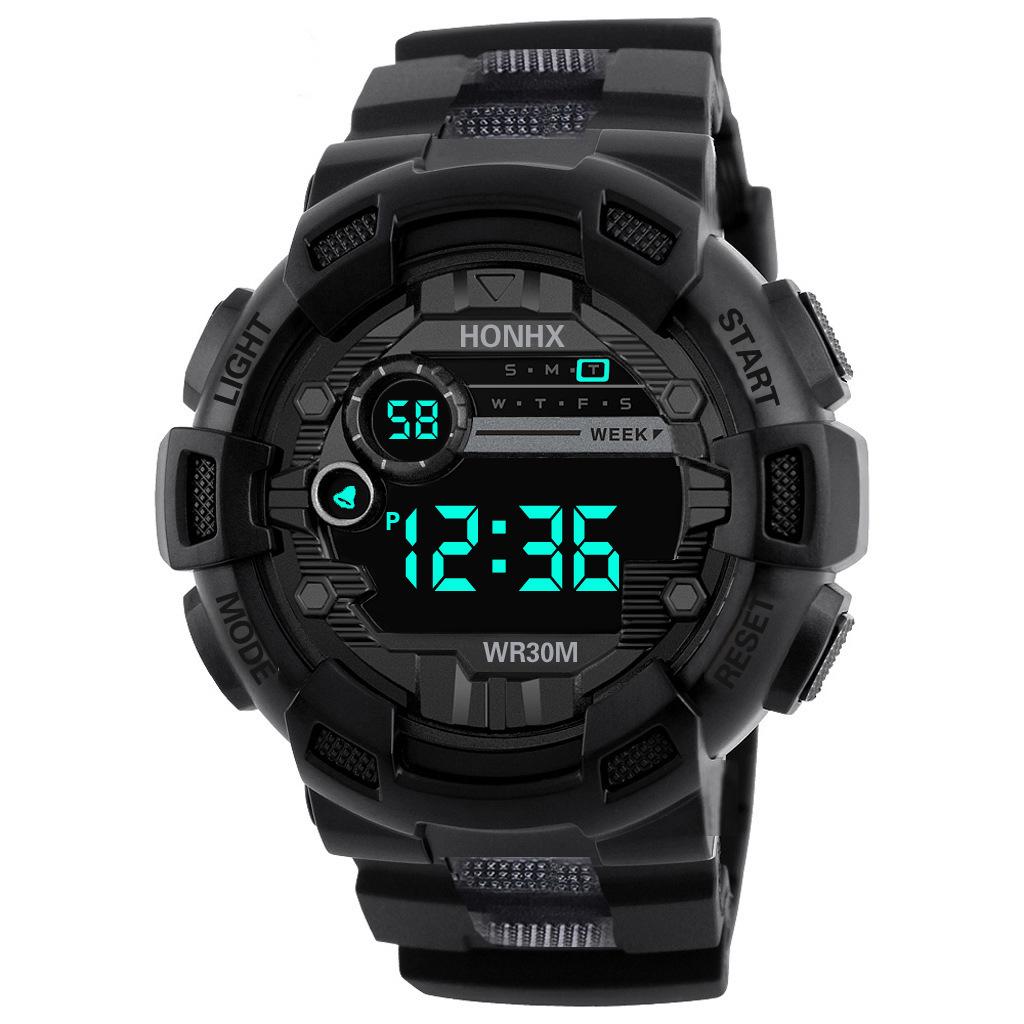 HONHX Men's Waterproof LED Multifunction Sport Watch for Middle School Students