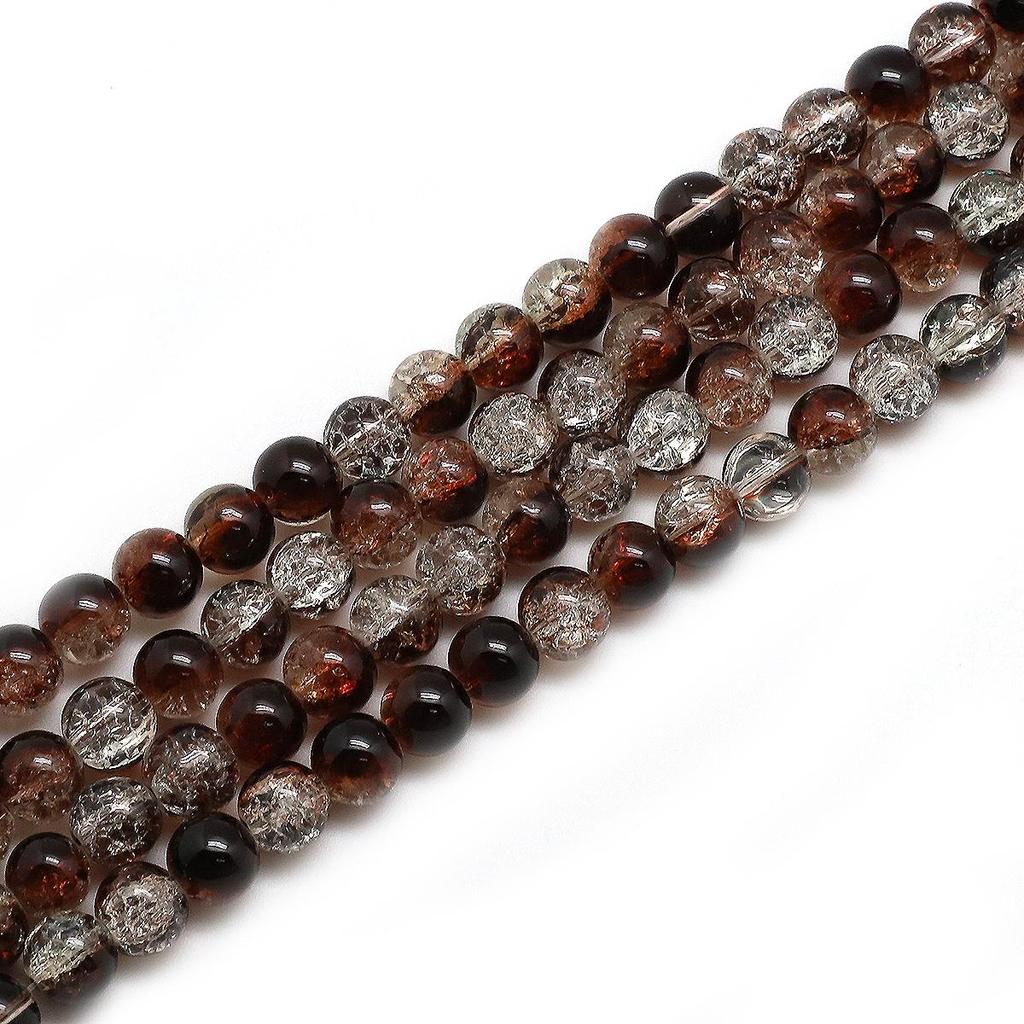4/6/8/10mm High Quality Crackle Design Glass Beads Colorful Smooth Round Beads For Jewelry Making DIY Bracelet Necklace Earring