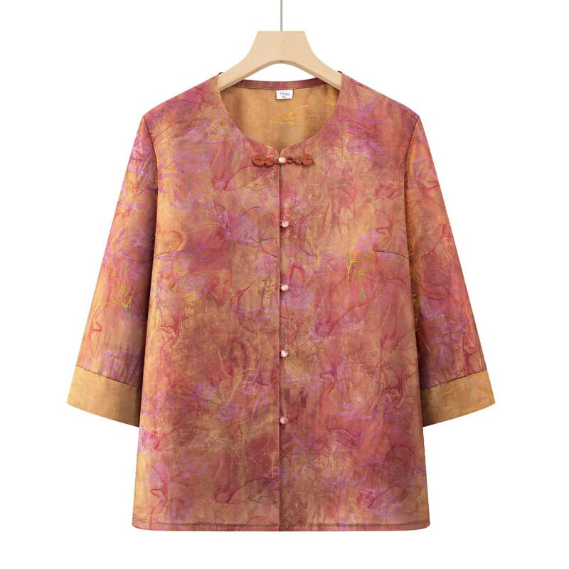 Tang Lady New Chinese Style Printed Summer Top & Set XL красный