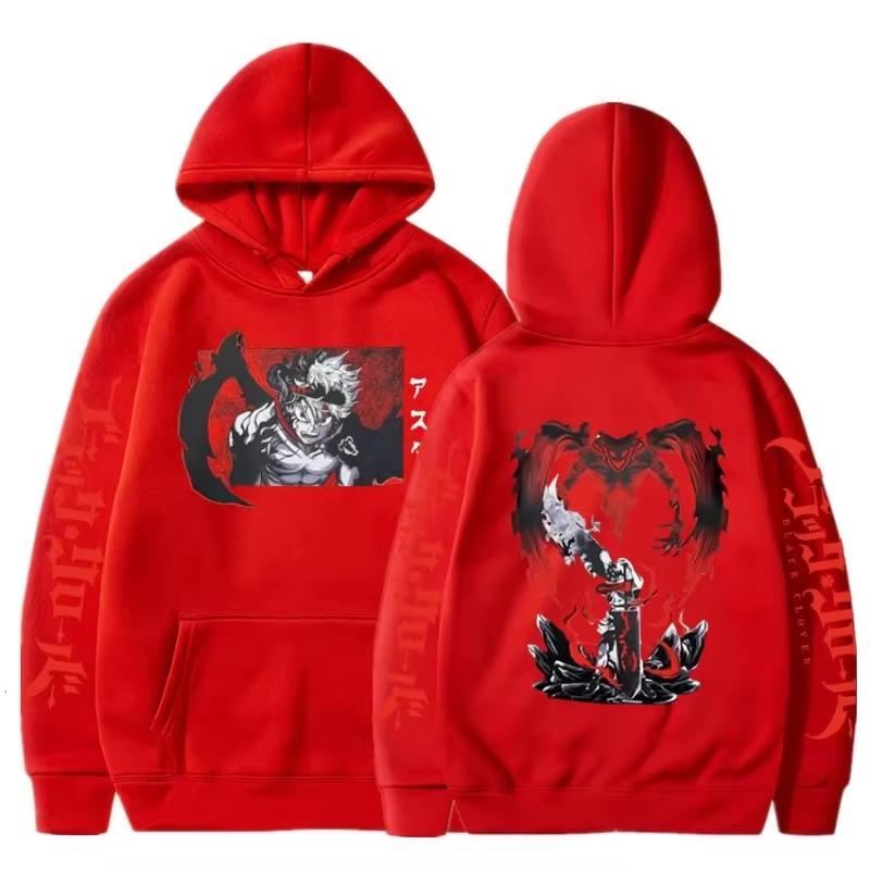 2026 Hot Sale Black Clover Anime Clothes Asta Printed Hoodie Men Women Fashion Casual Loose Soft Cotton Sweatshirt Loose Cozy and Versatile