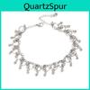 European Style Water Crystal Anklet For Women With Tassel And Alloy Material