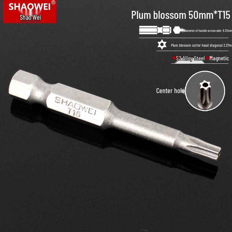 Magnetic 50mm Star Screwdriver & Hex Bit Set for Electric Drills