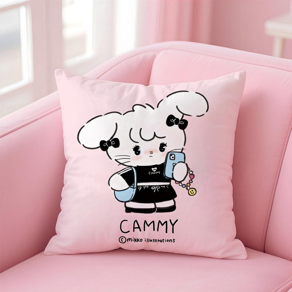 

Cute rabbit M-MikkoS Cushion Cover Comfortable Reversible Pillow Cover Ideal for Car Sofa Bedroom & Beyond 12x12Inch