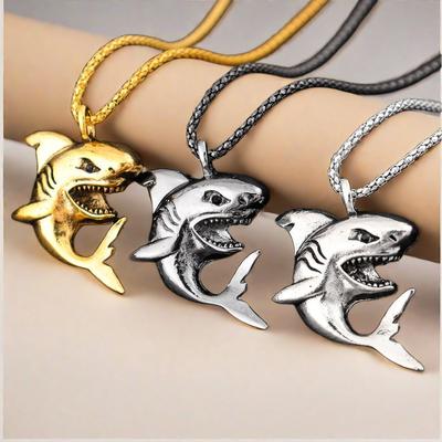 Pop Hip Hop Punk Overheersende Haai Hanger Persoonlijkheid Mode Mannen Ketting Vakantiecadeau Accessoires