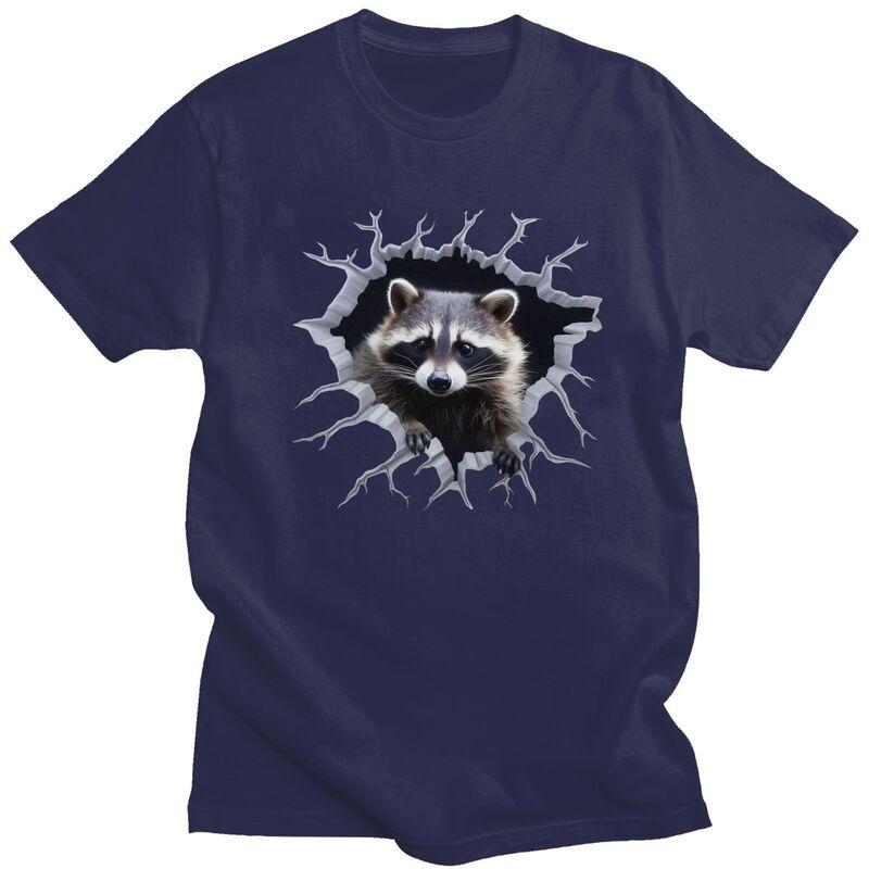 Custom Funny Raccoon T Shirts Men 100 Cotton Tee Tops Tshirts Casual Tshirt Clothing