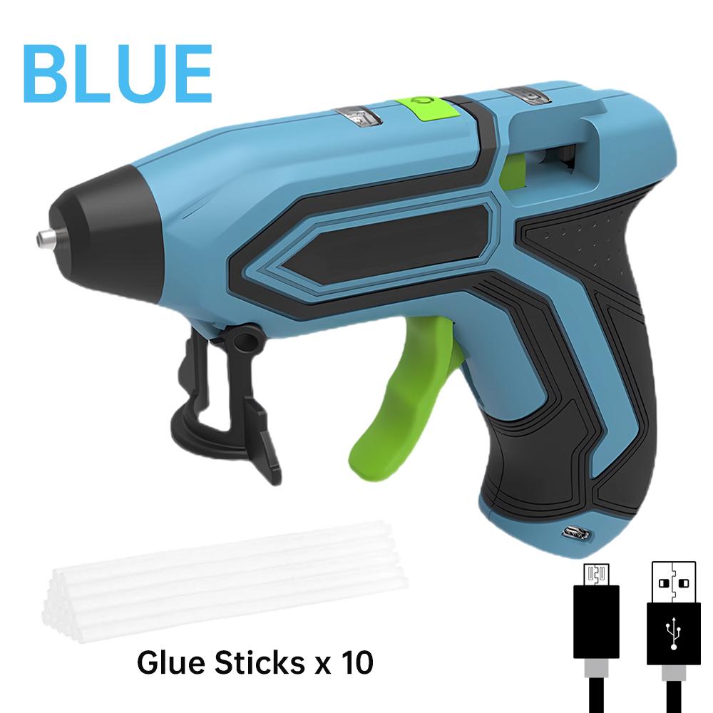 Cordless Hot Melt Glue Gun Child Hand Crafts Home DIY Repair 10Pcs 7mm Glue Stick Wireless Glue Gun 3.6V 2000mAh 30 Min Use Time
