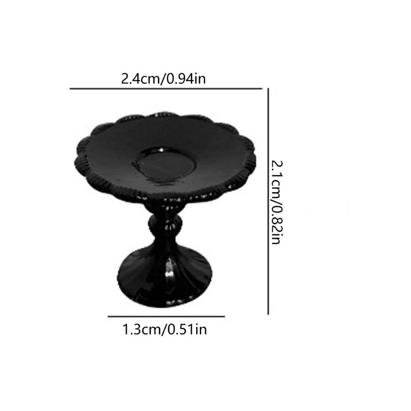 Miniature Candlestick Dessert Cake Stand For Dollhouses Accessories Alloy Construction Kids Role Play