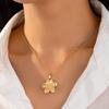 Women's Necklace Zinc Alloy Flower Pendant Necklace Suitable for Daily and Holiday Wear