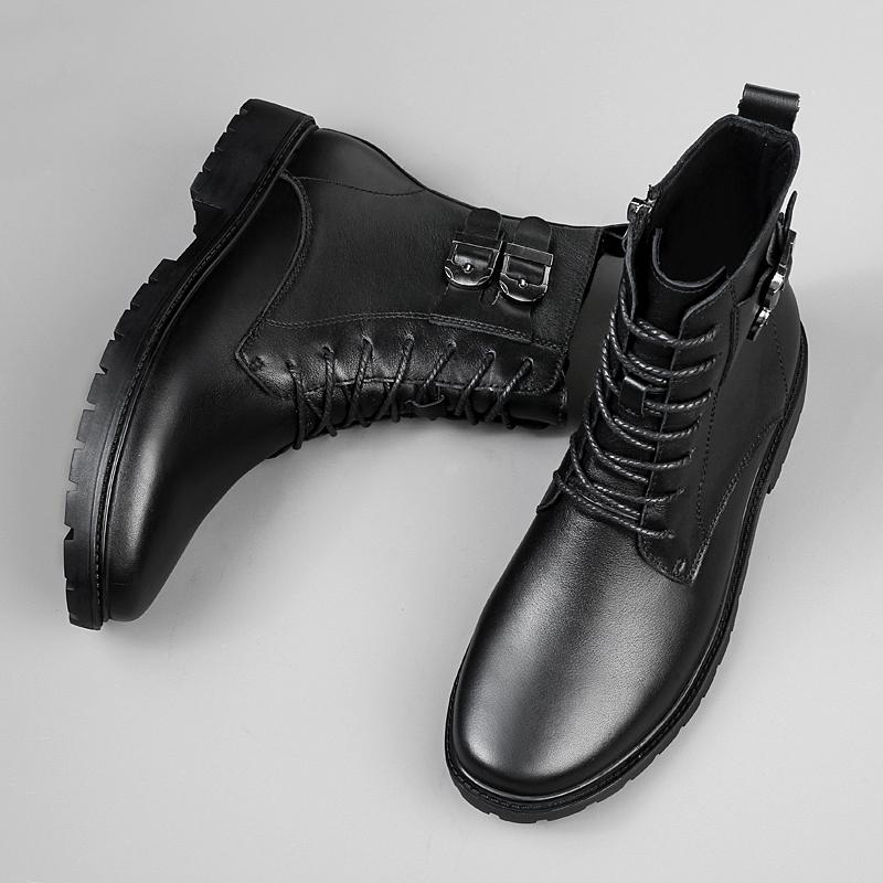 Fashion Street Style Male Walking Footwear Luxury Brand Outdoor Boots High Quality Man Ankle Boots Warm Plush Fur Winter Shoes High Top