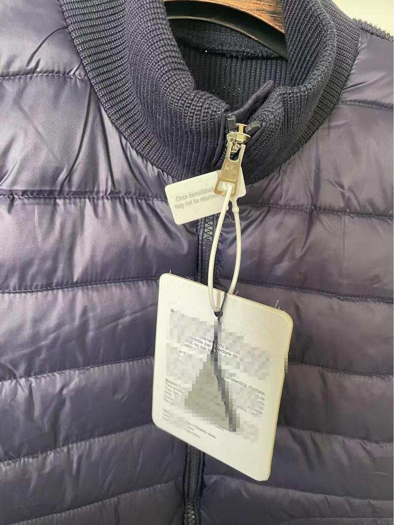 Europäische Herren Slim Fit Gestrickte Patchwork Daunenjacke - Weiße Entendaune, Warmer Stehkragen, Modische Freizeitkleidung