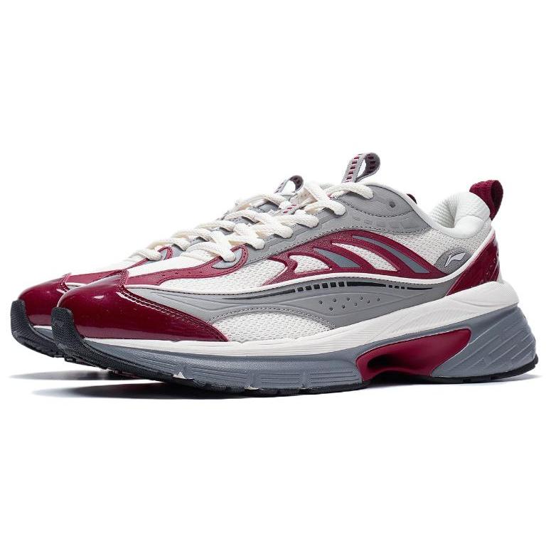 Li Ning Comet LITE Slip Resistant Abrasion Resistant Low top Casual Shoes Men's Gray Red AGCT235-4