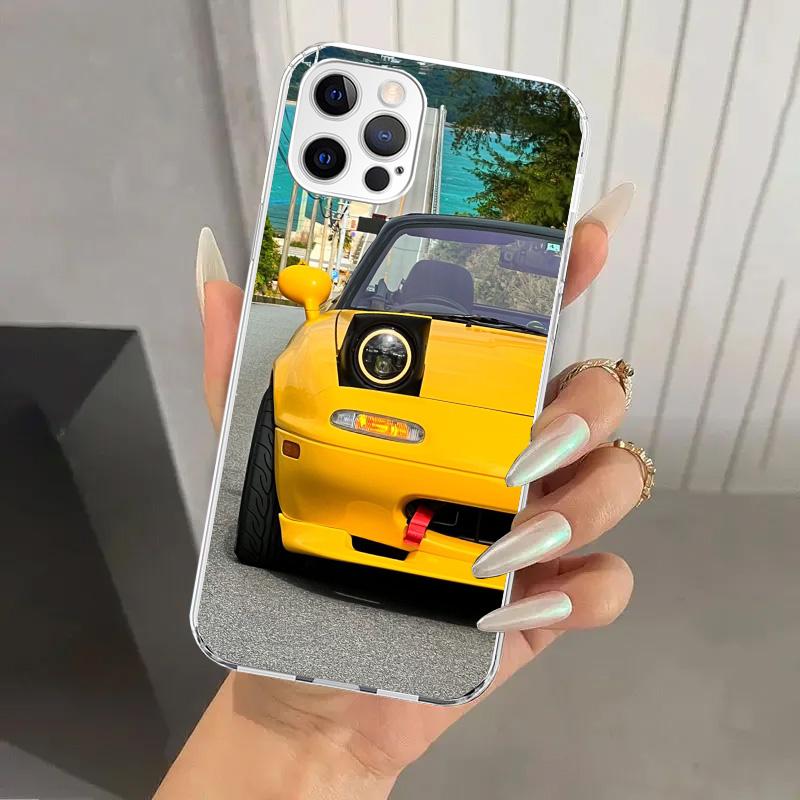 JDM Car MX5 Cute Phone Case for Iphone 17 Air 16 15 Plus 14 13 Mini 12 11 Pro Max 16E 7 8 SE 2020 Soft Funda Print Shell 17 Air