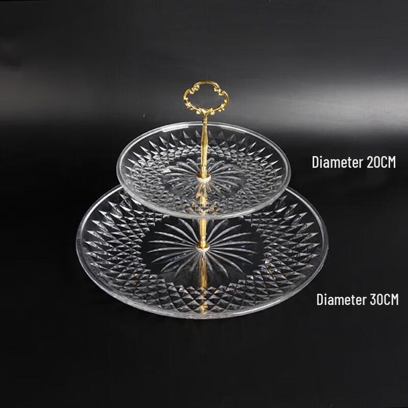 Акриловая фруктовница Huili Gold Flower, 2 яруса