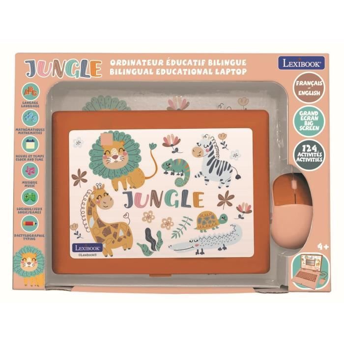 Lexibook - Ordinateur éducatif coloris Animaux – 124 activités (Français/Anglais)