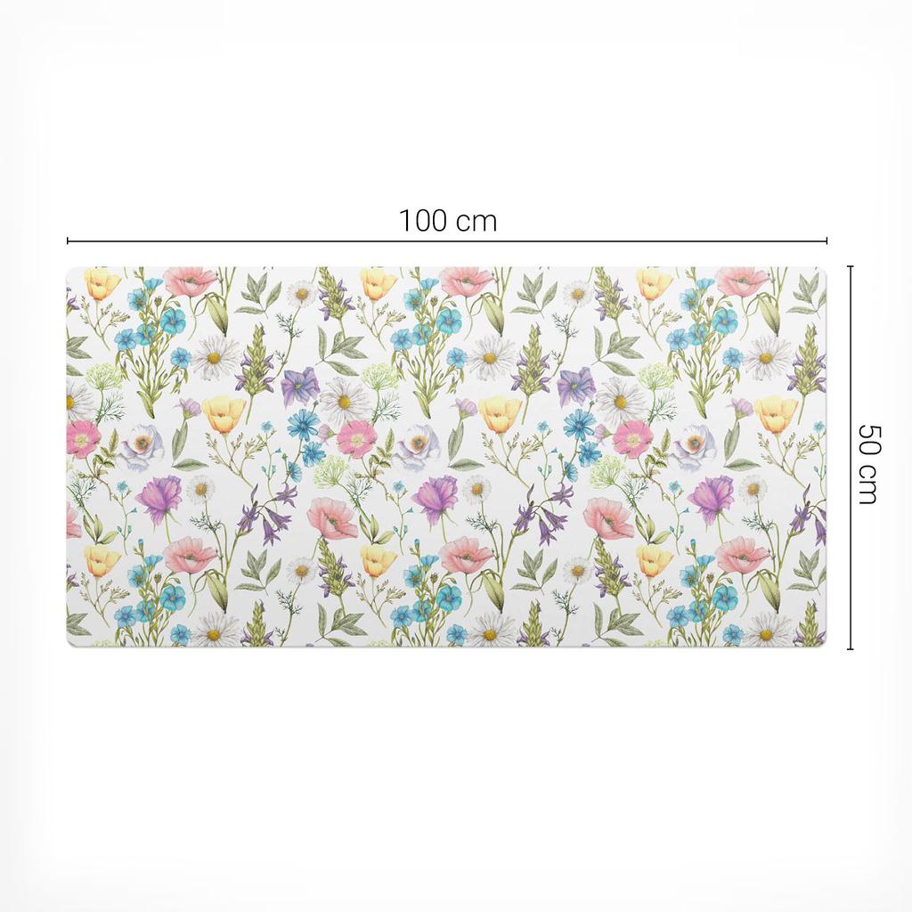 Elegant Decorative Desk Mat Floral Vintage Pattern 100X50 Cm
