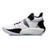 Li Ning Sonic 9 Slip Resistant Durable Lightweight Mid Top Basketball Shoes Men Basketball Shoes White Black ABAR011-1
