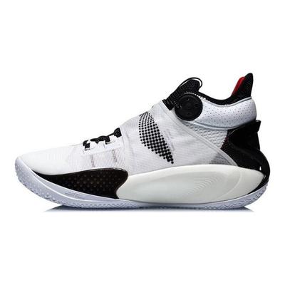 Li Ning Sonic 9 Protiskluzové Odolné Lehké Středně Vysoké Basketbalové Boty Pánské Basketbalové Boty Bílá Černá ABAR011-1
