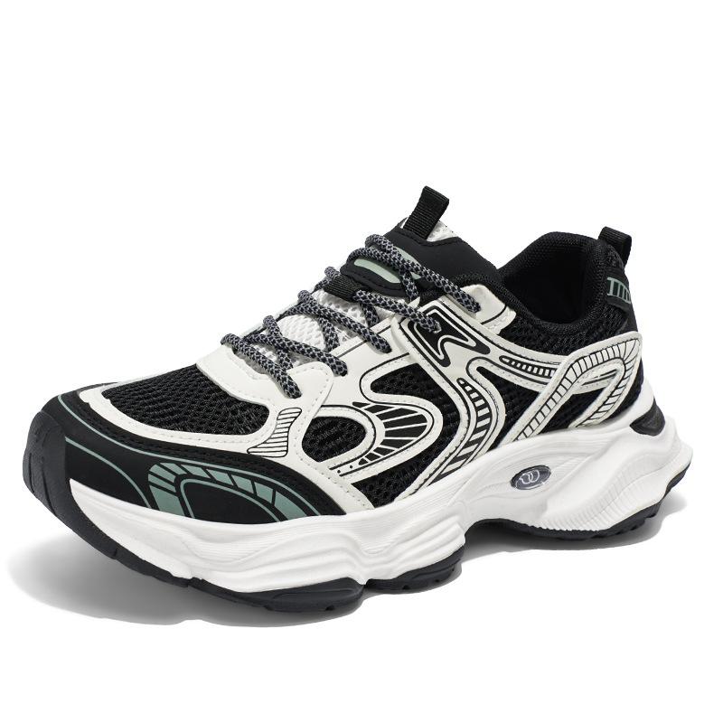Frühlings Herrenschuhe Neue Atmungsaktive Mesh-Schuhe Herren Trend Vielseitige Plateau-Sportschuhe Lässige Papa Trendschuhe