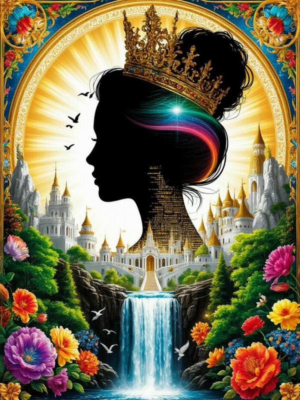Diamond Painting New Collection Abstract Woman Crown Castle Diy Full Rhinestone Embroidery Girl Mosaic Cross Stitch Kits Wall Decor