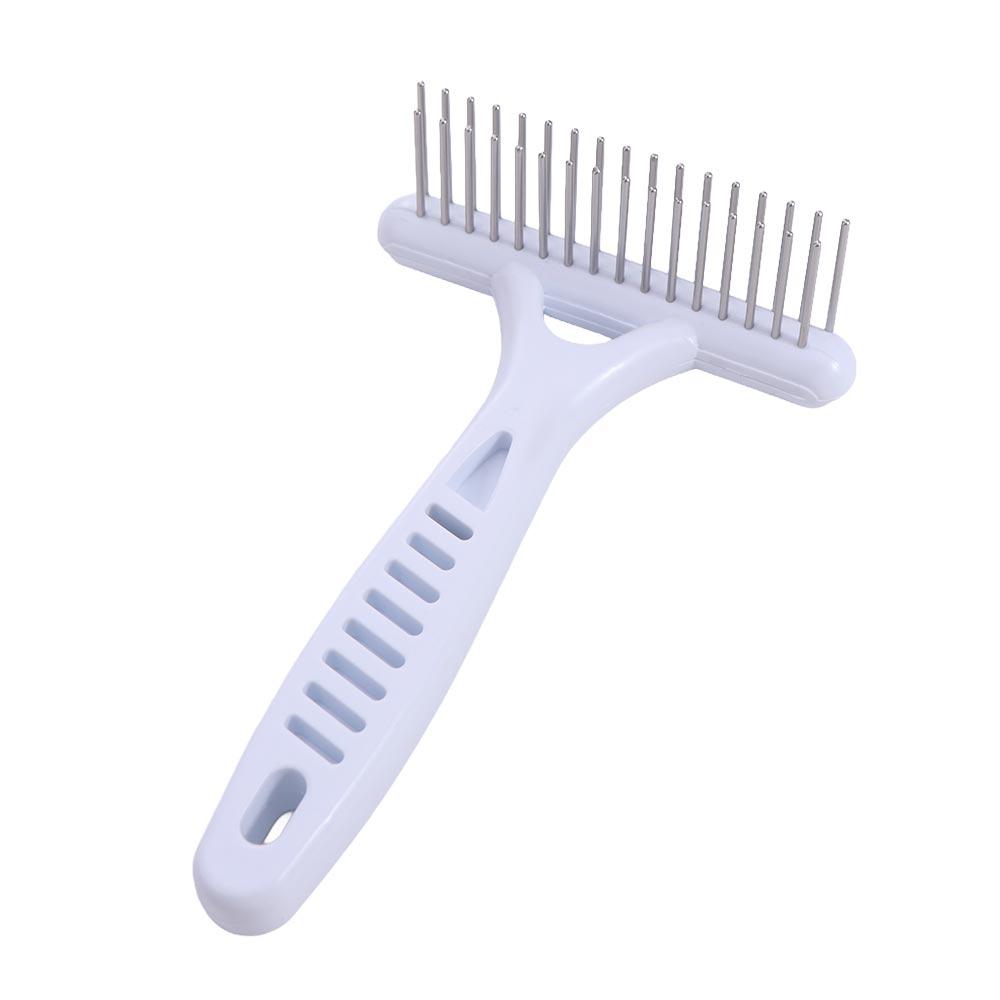 Double Row Dog Rake Comb White Dog Comb Brush Pet Grooming Tools Dog Needle Row Comb  Grooming